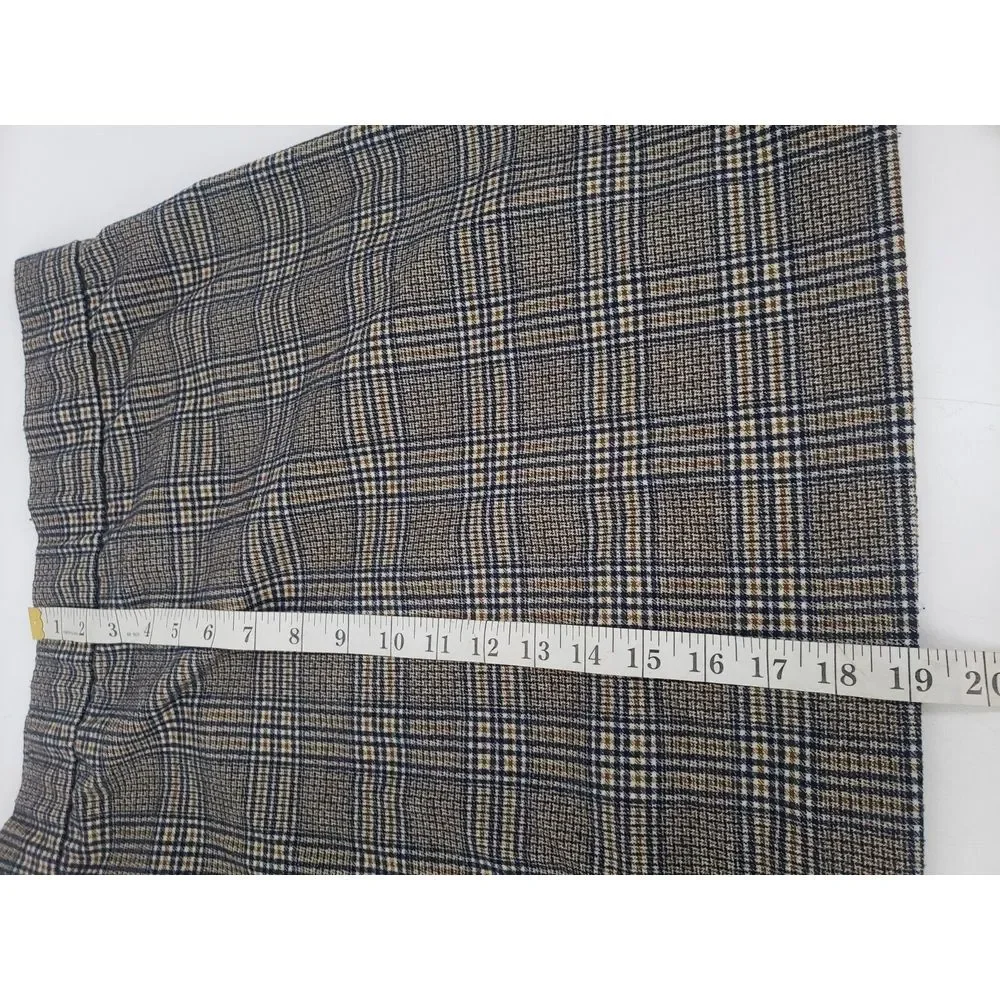 Anthropologie Maison d'Amelie Skirt‎ Size 8 Check Windowpane Dual Pleated
